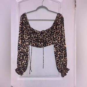 shop neighbor leopard print satin long sleeve